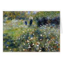 Woman with a Parasol in a Garden, Renoir Greeting Card