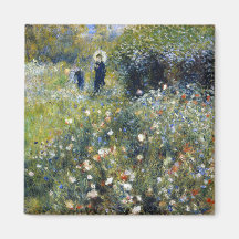 Woman with a Parasol in a Garden, Renoir Magnets