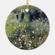 Woman with a Parasol in a Garden, Renoir Christmas Tree Ornaments