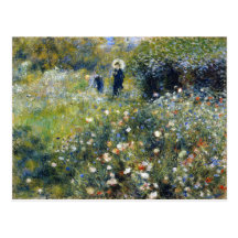 Woman with a Parasol in a Garden, Renoir Postcard