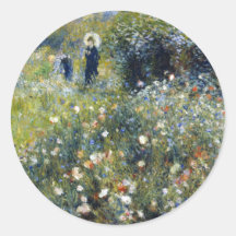 Woman with a Parasol in a Garden, Renoir Sticker