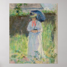 Woman with a Parasol (pastel on paper) Poster