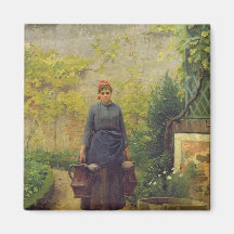 Woman with Watering Cans Refrigerator Magnets
