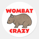 Wombat Crazy Round Stickers