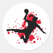 women handball round stickers