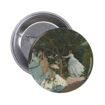 Women in the Garden (1866) Pinback Button