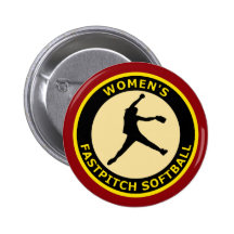 WOMEN'S FASTPITCH SOFTBALL PINBACK BUTTONS