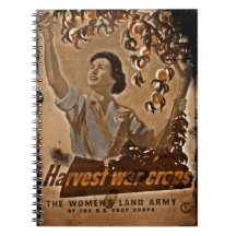 Women's Land Army Harvesting Spiral Notebooks