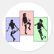 Womens Soccer Skills Round Sticker