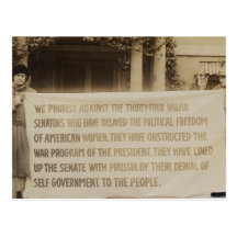 Women's Suffrage Banner in Washington D.C. 1918 Postcard
