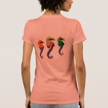 Womens triple seahorse shirt design