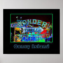 'Wonder Wheel Thrills'  Psychedelic Poster
