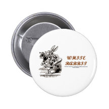 Wonderland White Rabbit Button