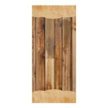 Wood Parchment Rustic Country Wedding Program Menu Rack Card Template