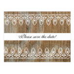 Wood Rings save the date Postcard