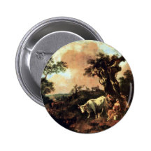 Woodcutter A Milk-Maid Wooing By Gainsborough Thom Pinback Buttons