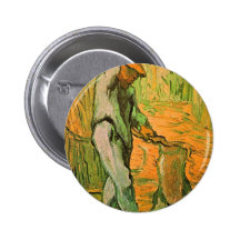 Woodcutter  by Vincent van Gogh Pinback Button