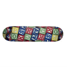 Wooden blocks with alphabets for kids custom skate board