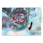 Woodland cottage, Christmas cards, Fantasy