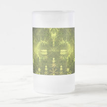 Woodland Spirit. Green & Black Fractal. Mugs