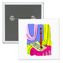 Woodwind Instrument and Sheet Music Graphic Pins