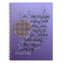 Words about Flower Of Life / german Spiral Note Book