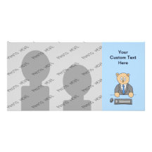 Works in an Office. Blue Tie. Photo Card