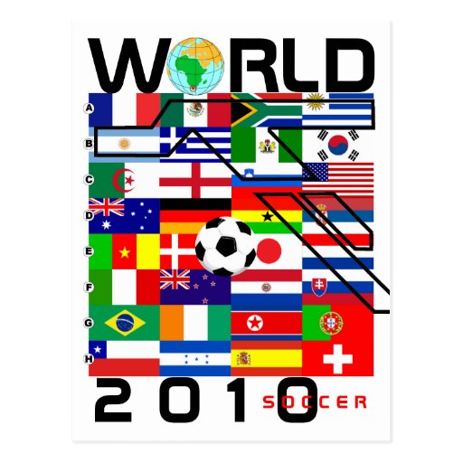 World Cup Soccer 2010 All Team Flags Postcard