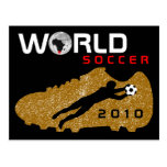 World Cup Soccer 2010 Shoe Black Gold Postcard