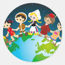 World kidz round sticker