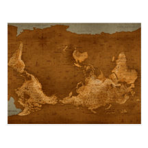 World Map - Upside Down Postcard