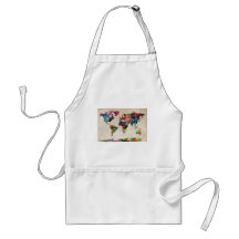 World Map Urban Watercolor Aprons