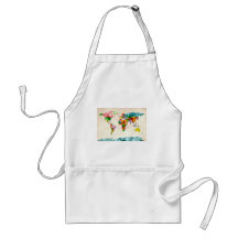 World Map Watercolors Apron