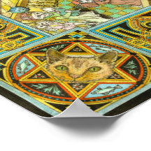 World of Cats illustration cat breeds cartoon Posters