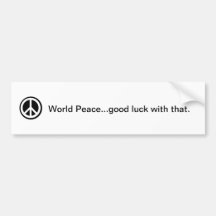World Peace Bumper Sticker