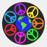 WORLD PEACE ROUND STICKERS