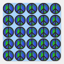 World Peace Signs Square Sticker