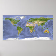 World Relief Map Posters