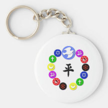 World Religion Symbols Key Chains