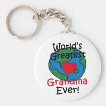 World’s Greatest Grandma Heart Keychain