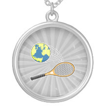 world tennis sports design custom necklace