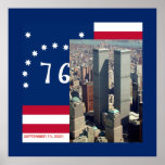 World Trade Centre and Bennington U.S. Flag 9/11 Poster