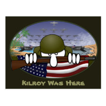 World War 2 Kilroy Postcard 2