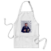 World war two navy captain sailor binoculars apron