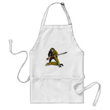World war two soldier with rifle bayonet aprons