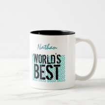 World's Best Boss Aqua Black Grunge Lettering G458 Coffee Mug