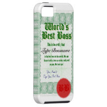 World's Best Boss Certicate iPhone 5 Case