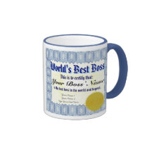 World's Best Boss Certificate Mug