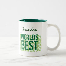 World's Best Boss Green Grunge Lettering G457 Mugs