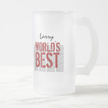 World's Best Boss Grunge Lettering Custom Name B20 Coffee Mugs